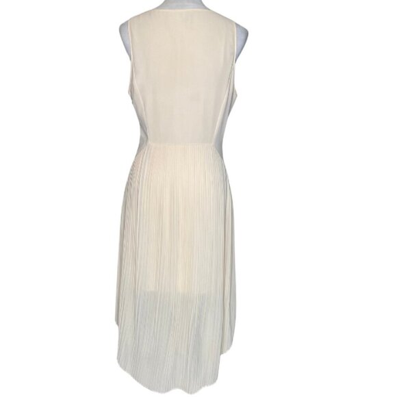 Love 21 Cream Black Mermaid Lace Detail High-Low Style Dress with Pleats Sz Med - Picture 3 of 8